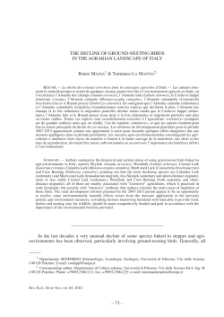 73 &ndash; The decline of ground-nesTing birds in The agrarian landscape