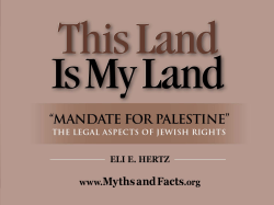 This Land Is My Land MANDATE FOR PALESTINE