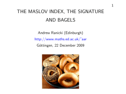 THE MASLOV INDEX, THE SIGNATURE AND BAGELS