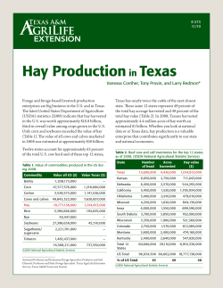 Hay Productionin Texas - Soil, Water and Forage Testing Laboratory
