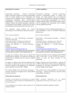 Instructions aux auteurs