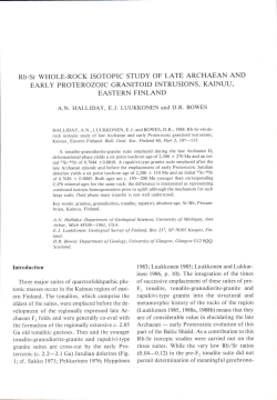 Rb-Sr WHOLE-ROCK ISOTOPIC STUDY OF LATE ARCHAEAN