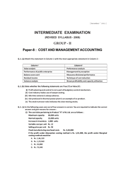 INTERMEDIATE EXAMINATION - Institute of Cost Accountants of India