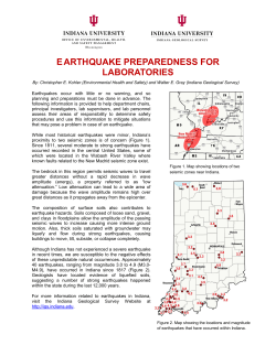 earthquake preparedness for laboratories