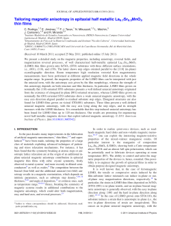 Tailoring magnetic anisotropy in epitaxial half metallic La0.7Sr0