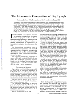 The Lipoprotein Composition of Dog Lymph