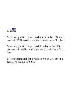 Exit slip Mean weight for 19 year old males in the U.S. are around