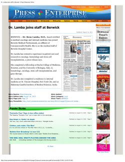 Dr. Lamba joins staff at Berwick | Press Enterprise Online