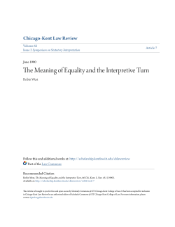 The Meaning of Equality and the Interpretive Turn