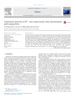 Colorimetric detection of Al3+ ions using triazole&ndash;ether