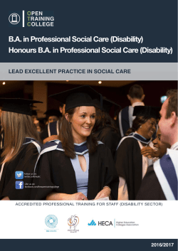 BA in Professional Social Care (Disability)
