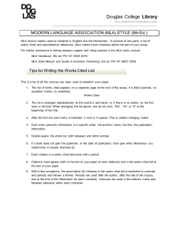 MLA Style Guide - Douglas Library
