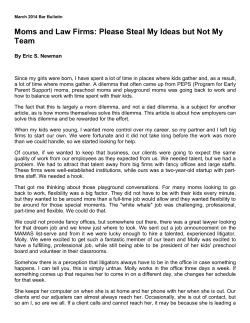 Moms and Law Firms: Please Steal My Ideas but