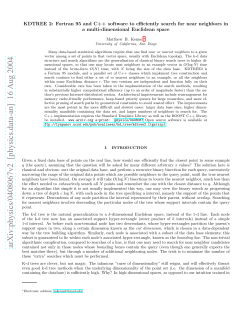 KDTREE 2: Fortran 95 and C++ software to efficiently search for
