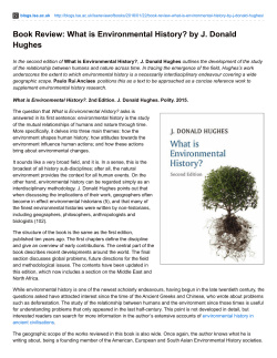 Book Review: What is Environmental History? by J. Donald Hughes