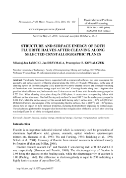 Structure and surface energy of both fluorite halves after cleaving