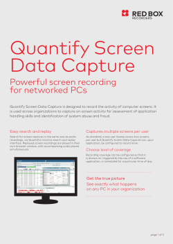 Quantify Screen Data Capture - Versatile Information Products