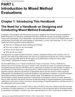 User-Friendly Handbook for Mixed Method Evaluations