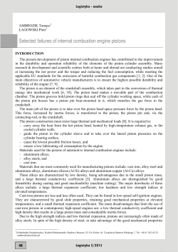 Selected failures of internal combustion engine pistons