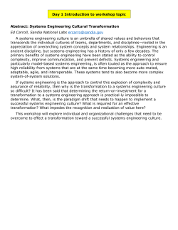 Systems Engineering Cultural Transformation