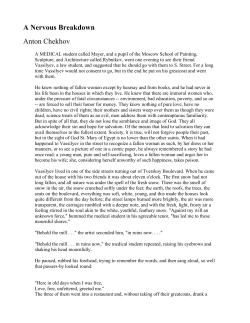A Nervous Breakdown Anton Chekhov