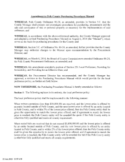 Definition of Polk County Entity - Polk County Board of County