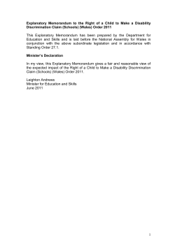 EM/RIA GUIDANCE - National Assembly for Wales