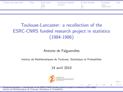 a recollection of the ESRC-CNRS funded research