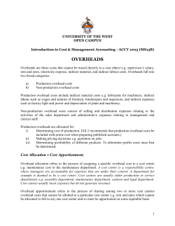 Manufacturing Overheads