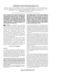 epidemiology of human rotavirus types 1 and 2 as studied by