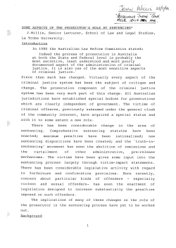 Some aspects of the prosecutor`s role at sentencing