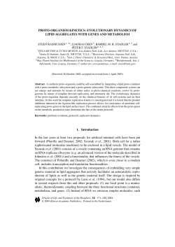 PROTO-ORGANISM KINETICS