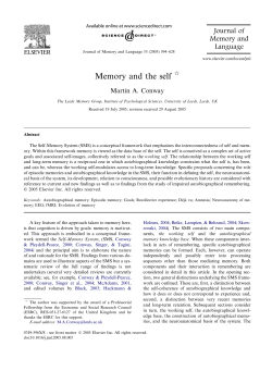 Memory and the self - Homepages | The University of Aberdeen