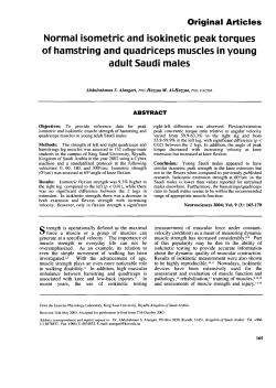 Normal isometric and isokinetic peak torques of hamstring and