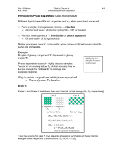 Immiscibility/Phase Separation: Glass Microstructure
