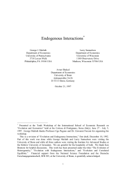 Endogenous Interactions
