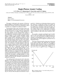 Single-Photon Atomic Cooling - Raizen Lab