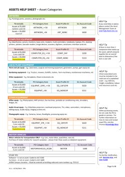 ASSETS HELP SHEET