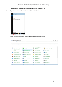Configuring 802.1X Authentication Client for Windows 10
