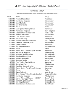 ASL Interpreted Show Schedule