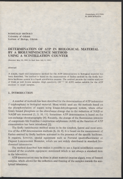 determination of atp in biological material by a bioluminescence