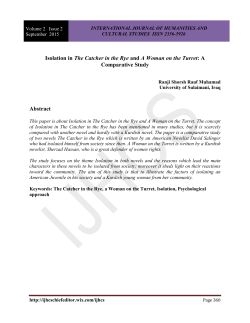 Isolation in The Catcher in the Rye and A Woman on the Turret: A