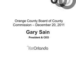 Discussion Visit Orlando Update
