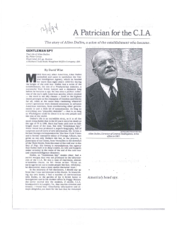 A Patrician for the C.I.A. A Patrician for the C.I.A.