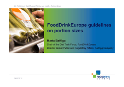 FoodDrinkEurope guidelines on portion sizes