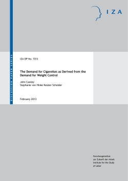 The Demand for Cigarettes as Derived