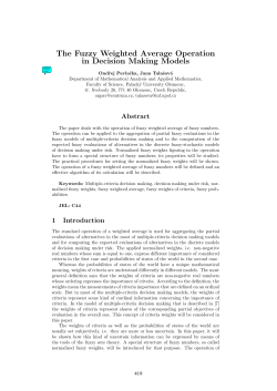 The Fuzzy Weighted Average Operation in Decision Making