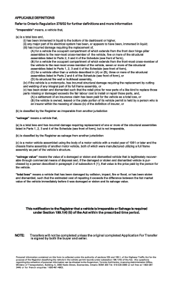 Mandatory Vehicle Branding Program In Ontario