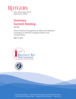 Summary of Summit Meeting on the Role of Nutrient Management in