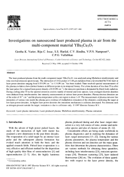 Investigations on nanosecond laser produced plasma in air from the